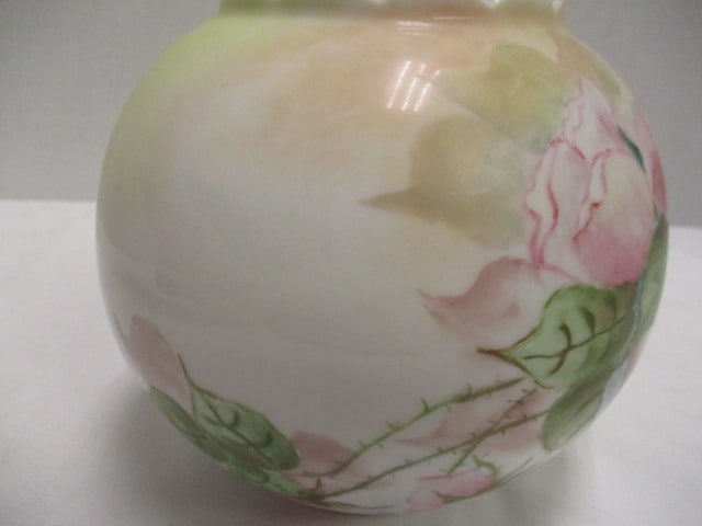 Vintage Signed Handpainted Limoges Porcelain Rose Bowl - 5
