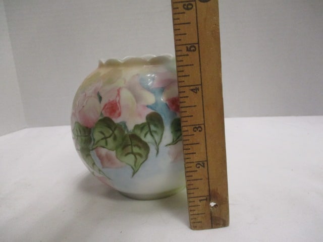 Vintage Signed Handpainted Limoges Porcelain Rose Bowl - 6