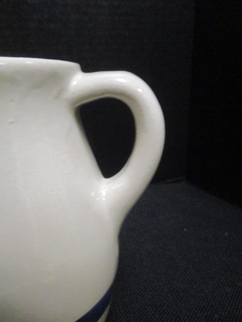 Robinson Ransbottom Pottery Co. of Roseville, Ohio Blue Stripe Stoneware Pitcher Cups - 2