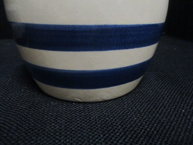 Robinson Ransbottom Pottery Co. of Roseville, Ohio Blue Stripe Stoneware Pitcher Cups - 4