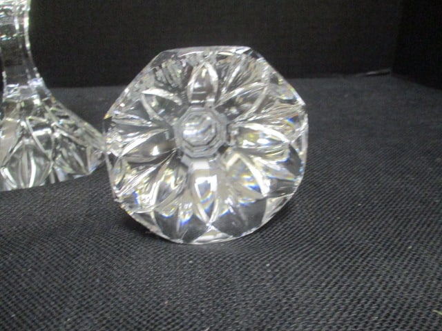Pair of Crystal Candlesticks and Bonbon Bowl - 11