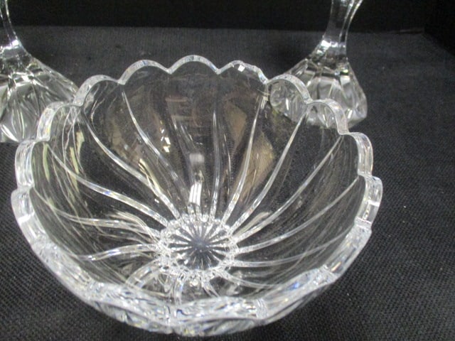 Pair of Crystal Candlesticks and Bonbon Bowl - 2