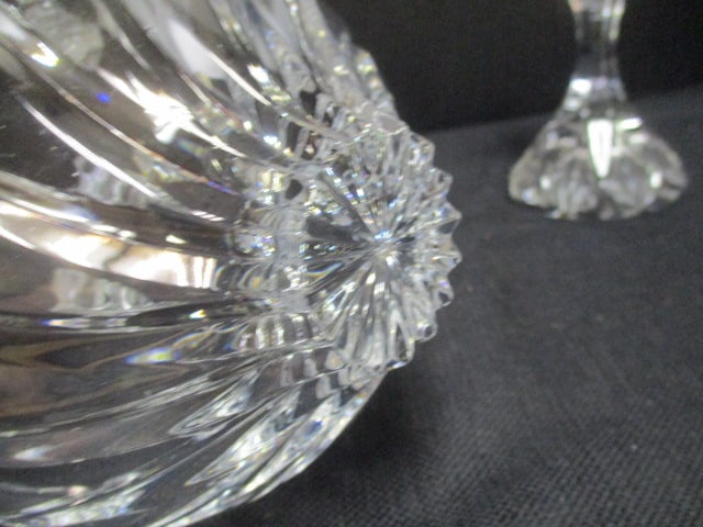 Pair of Crystal Candlesticks and Bonbon Bowl - 4