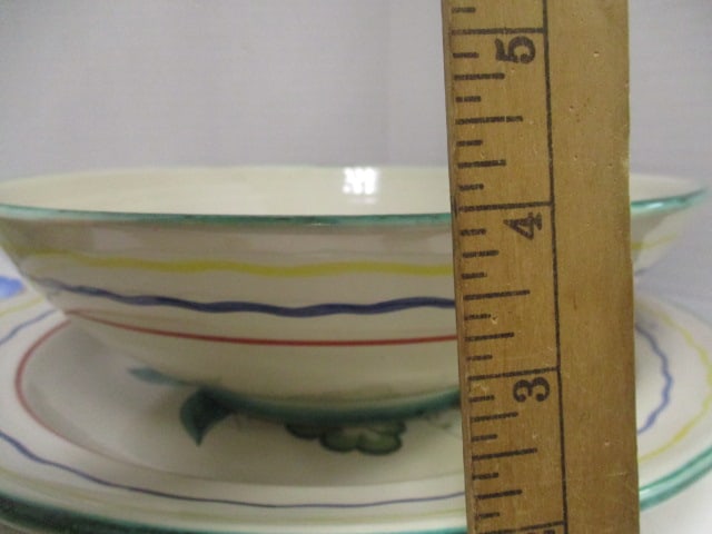 Italian Pottery Serving Bowls, Plates, Cup and Tray - 11