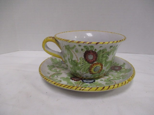 Italian Pottery Serving Bowls, Plates, Cup and Tray - 12