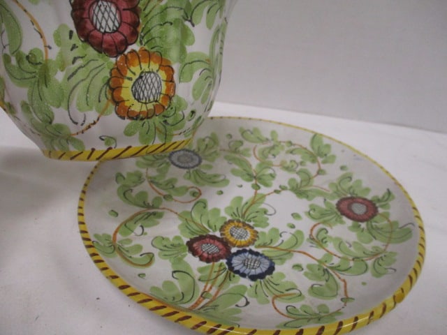 Italian Pottery Serving Bowls, Plates, Cup and Tray - 14