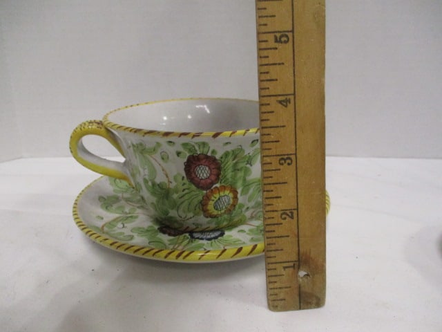 Italian Pottery Serving Bowls, Plates, Cup and Tray - 16