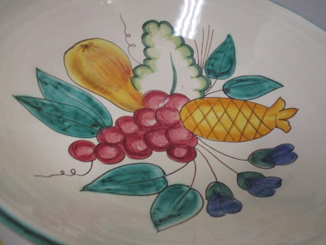 Italian Pottery Serving Bowls, Plates, Cup and Tray - 7