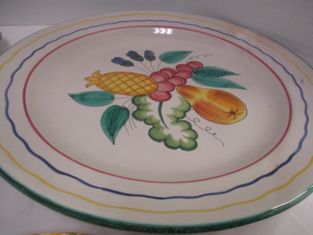 Italian Pottery Serving Bowls, Plates, Cup and Tray - 8