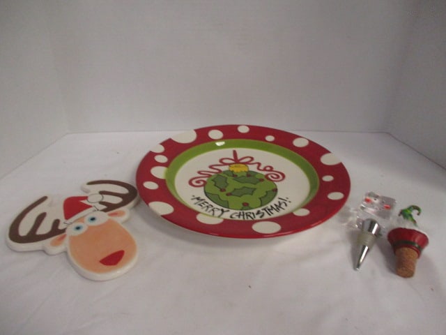 Festive Holiday Tableware-Cabells Too! Serving Plate, Mainstreet Collection Reindeer (1 of 7)