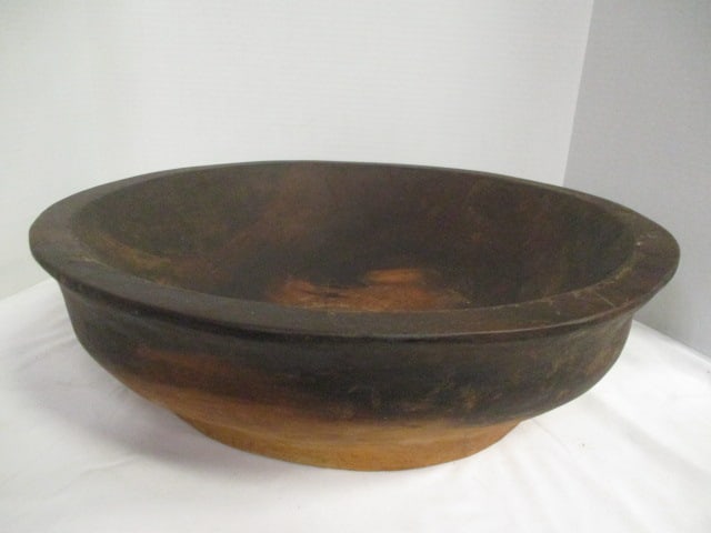 Large G.R. Hyder Signed and Dated Hand Hewn Wood Bowl: 20 1/2"dia x6"h, dated 10-6-06 Heavy!! Local Pickup Suggested