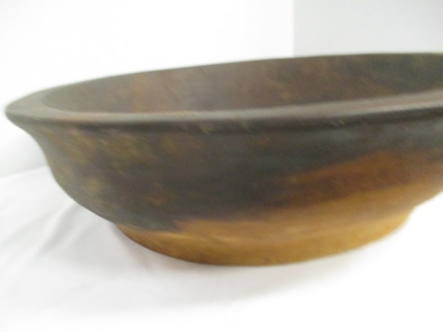 Large G.R. Hyder Signed and Dated Hand Hewn Wood Bowl - 4