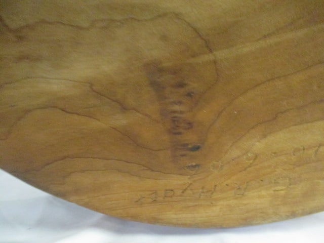 Large G.R. Hyder Signed and Dated Hand Hewn Wood Bowl - 6