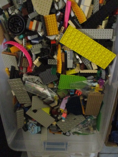 Clear Under the Bed Tote FULL of LEGO Building Blocks - 3