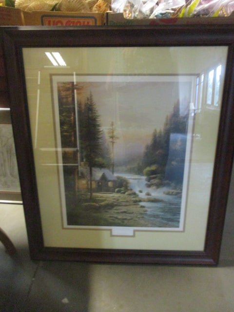 Framed and Matted "Evening in the Forest" Beauty of the Forest I Series by Thomas Kincade: 28" x 32", Local Pickup Suggested