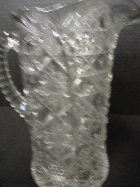 Hobstar Pressed Glass Pitcher - 4