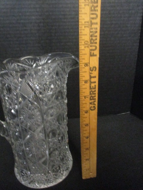 Hobstar Pressed Glass Pitcher - 6