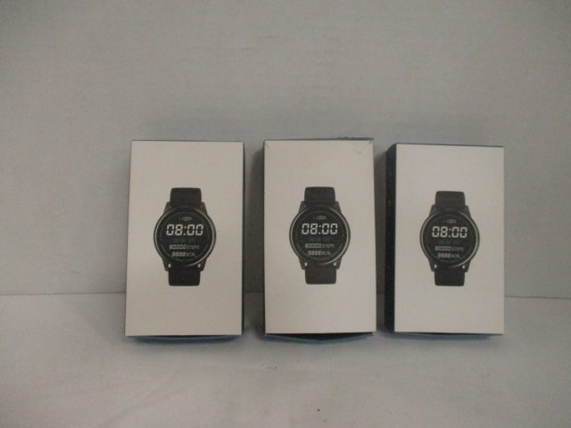 Three New in Box Black Smart Bracelet Watches: CPU:HS6620D