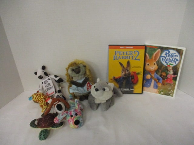 Children's "Peter Rabbit" DVD Movies and Plush Animals: .