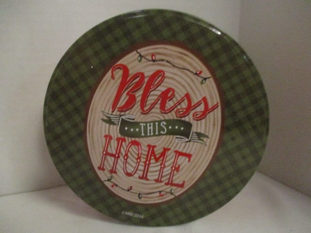 MSI Holiday "Bless this Home" Cookie Tin, Trivet and Melamine Serving Tray - 4