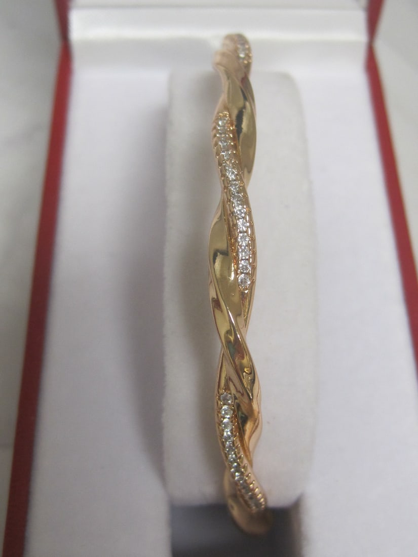 Rose Gold Moissanite Cuff Bracelet - 2