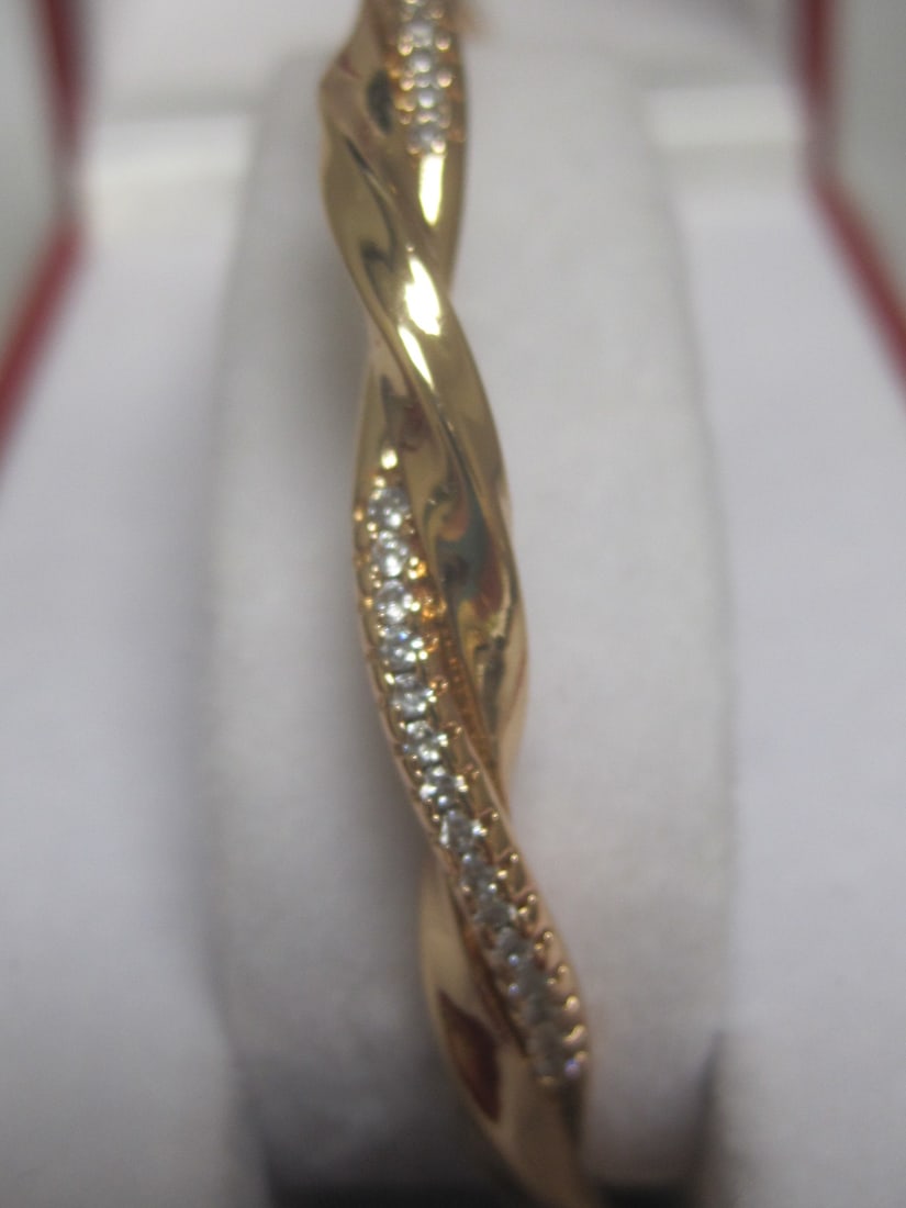 Rose Gold Moissanite Cuff Bracelet - 3
