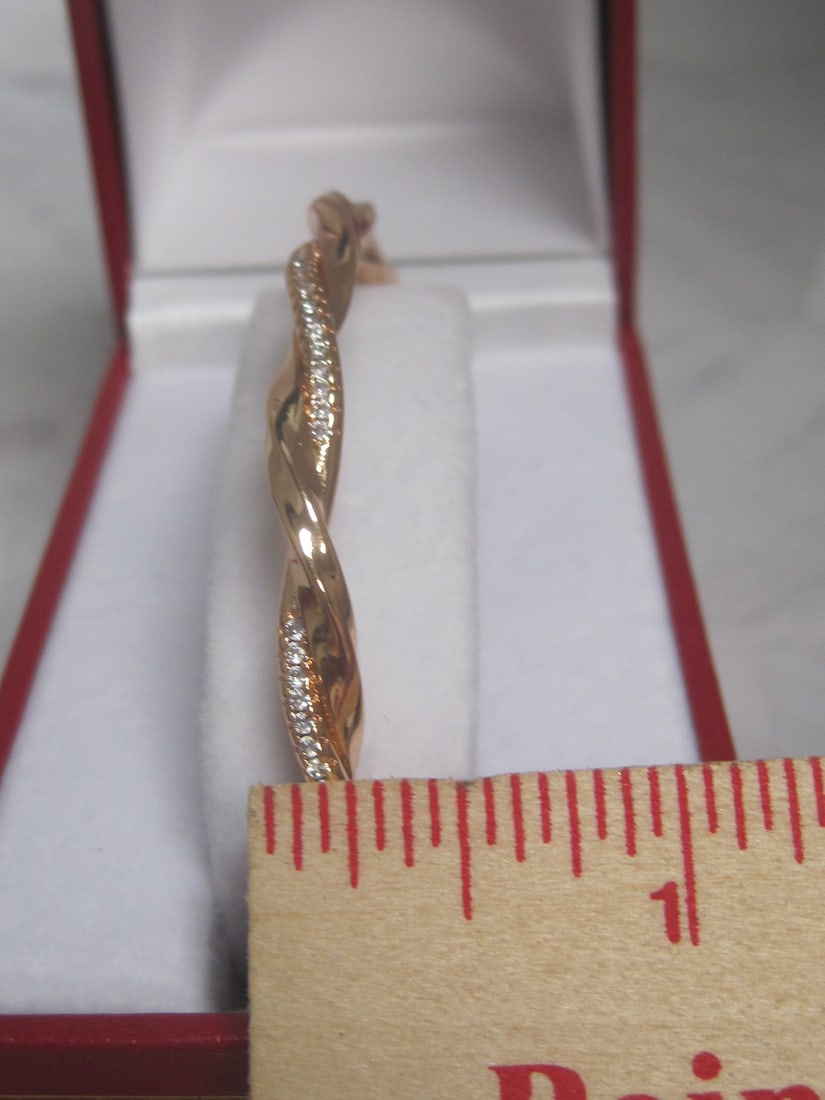 Rose Gold Moissanite Cuff Bracelet - 6