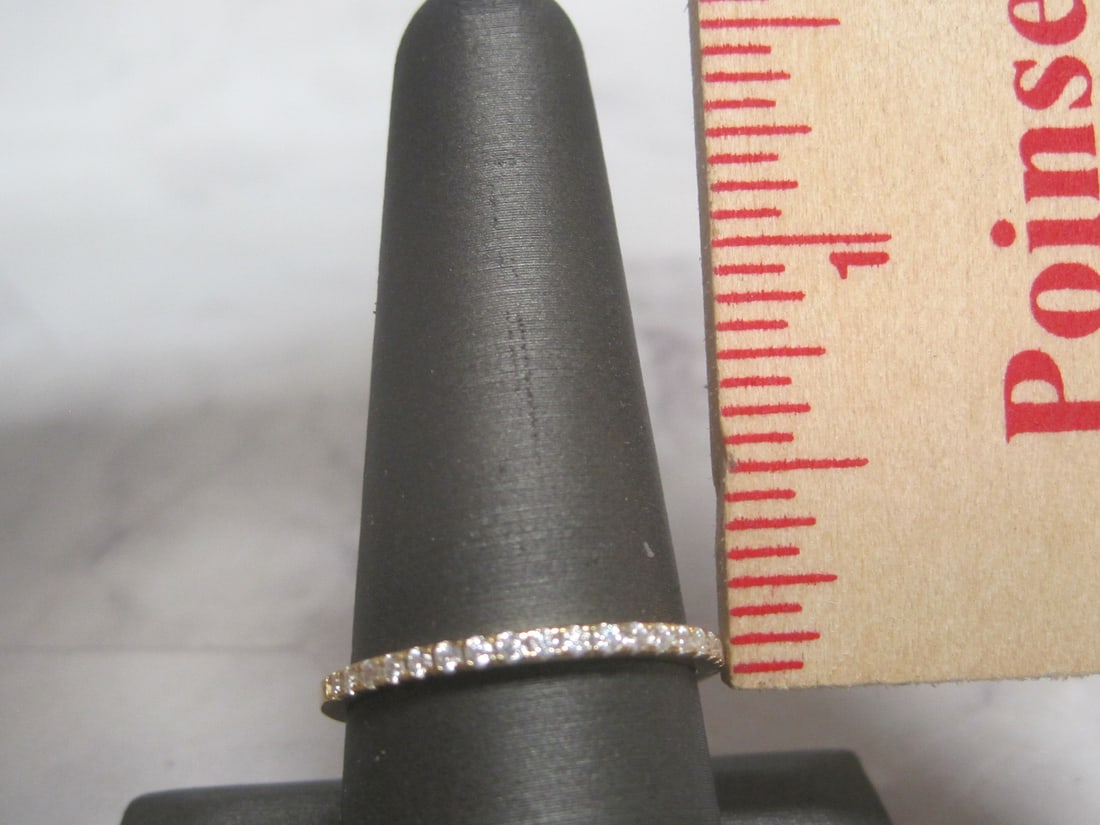 Sterling Silver Vermeil CZ Band Ring - 3