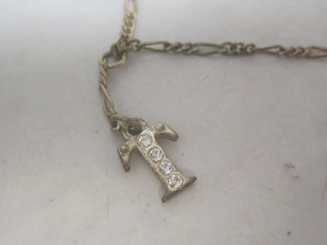 10" Sterling Silver Figaro Bracelet with 2 Charms - 2