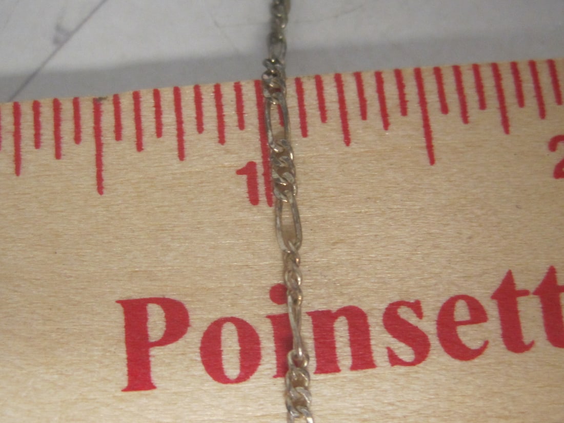 10" Sterling Silver Figaro Bracelet with 2 Charms - 5