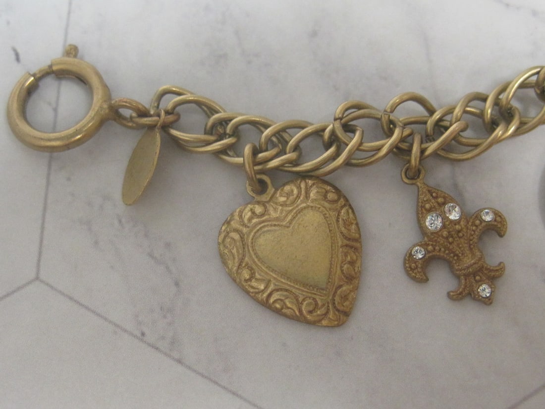7 1/2" Catherine Popesco France Goldtone Charm Bracelet - 2