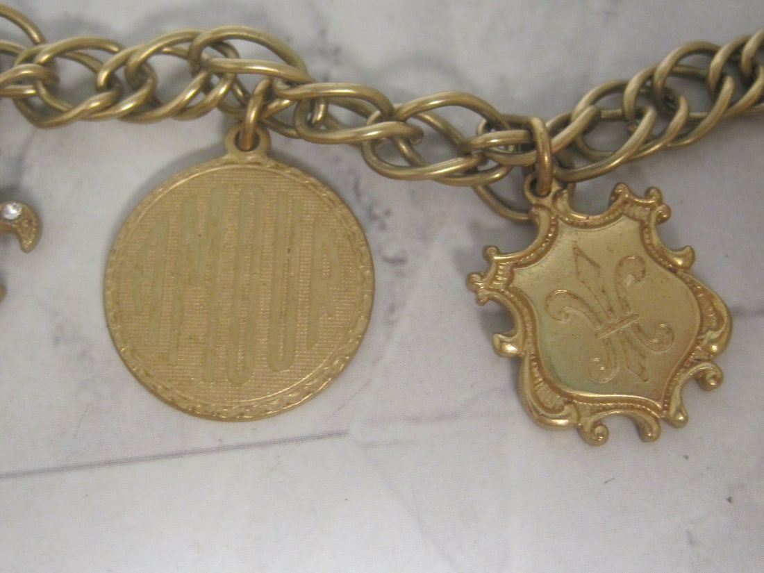 7 1/2" Catherine Popesco France Goldtone Charm Bracelet - 3