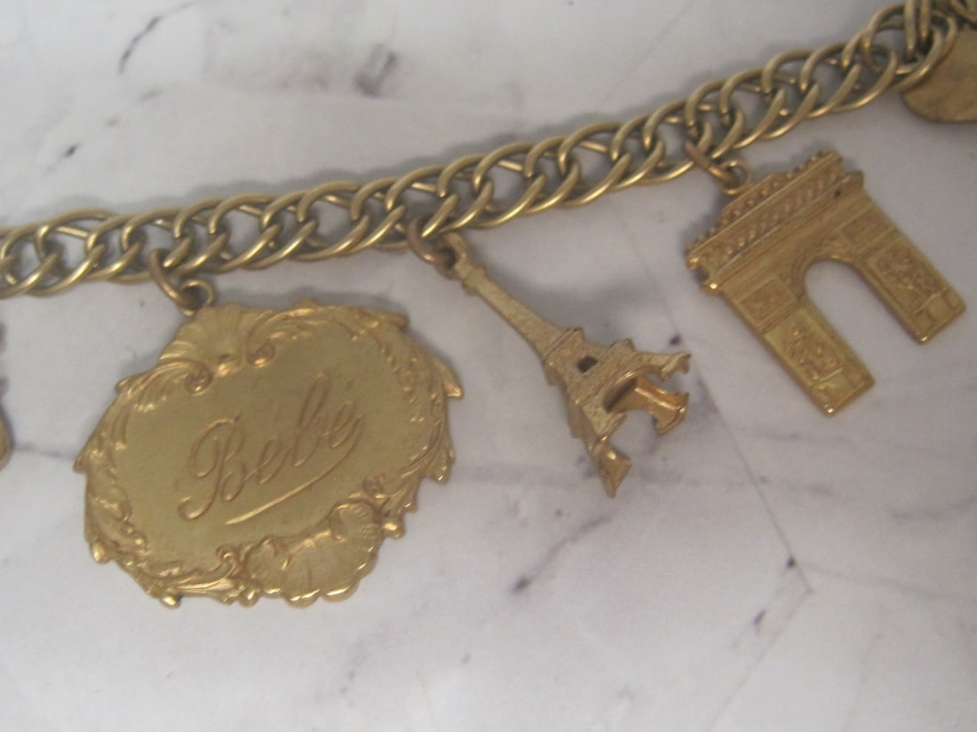 7 1/2" Catherine Popesco France Goldtone Charm Bracelet - 4