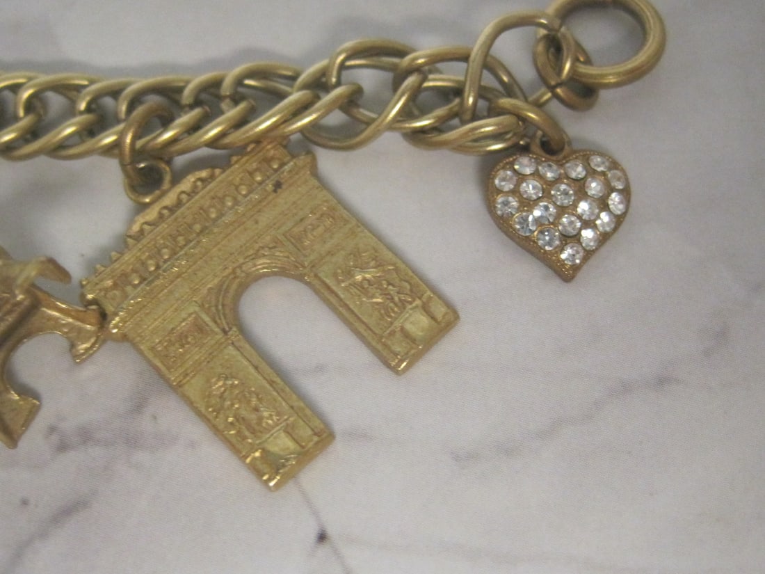 7 1/2" Catherine Popesco France Goldtone Charm Bracelet - 5
