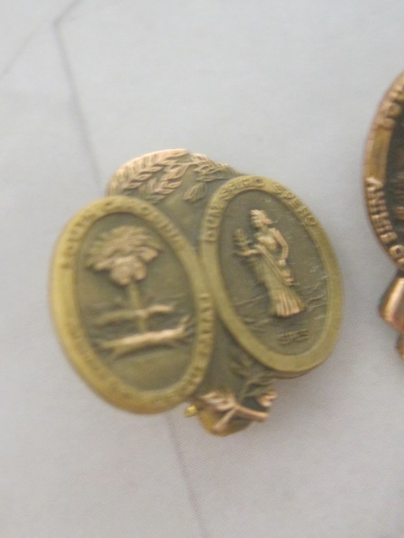 Lot of 2 1/10 10k Gold State of South Carolina Lapel Pins - 3