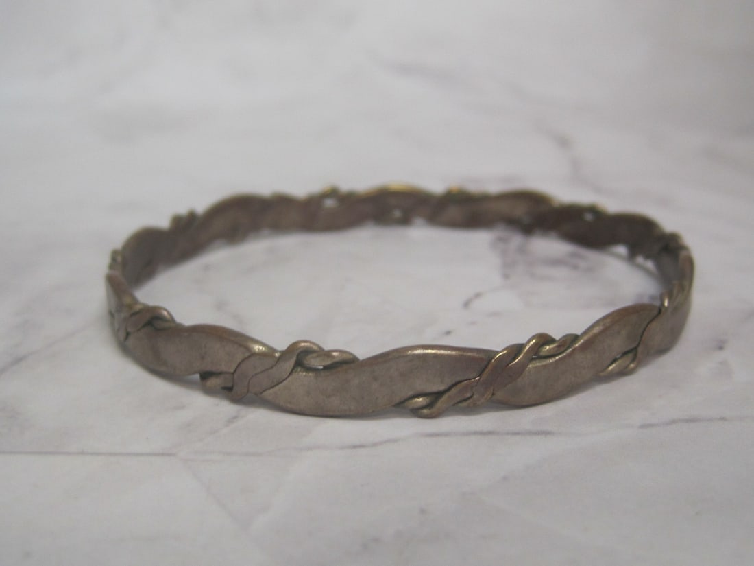 Antique Sterling Silver Bangle Bracelet (1 of 4)