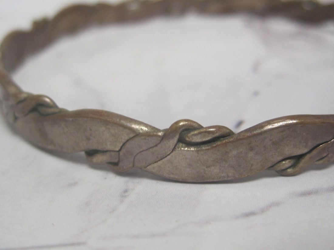 Antique Sterling Silver Bangle Bracelet - 2