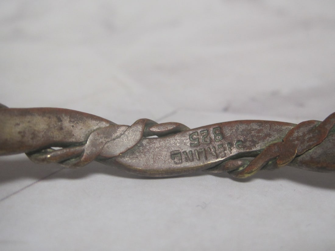Antique Sterling Silver Bangle Bracelet - 3