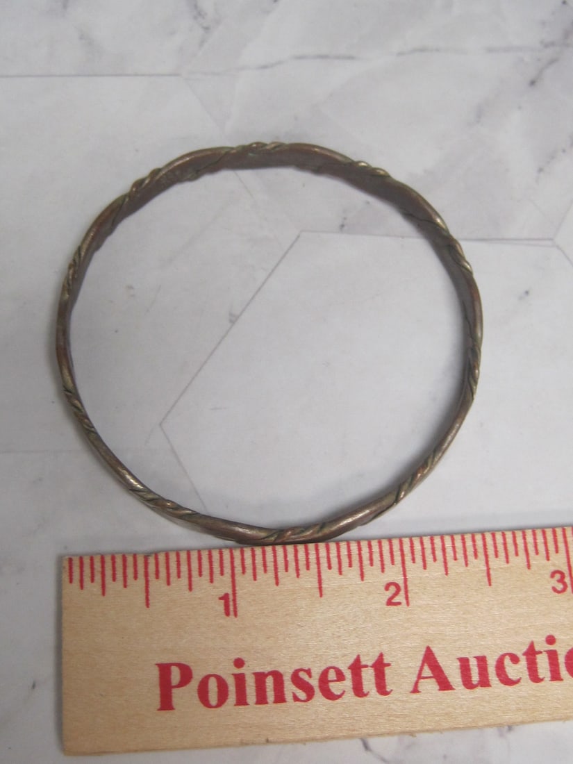 Antique Sterling Silver Bangle Bracelet - 4