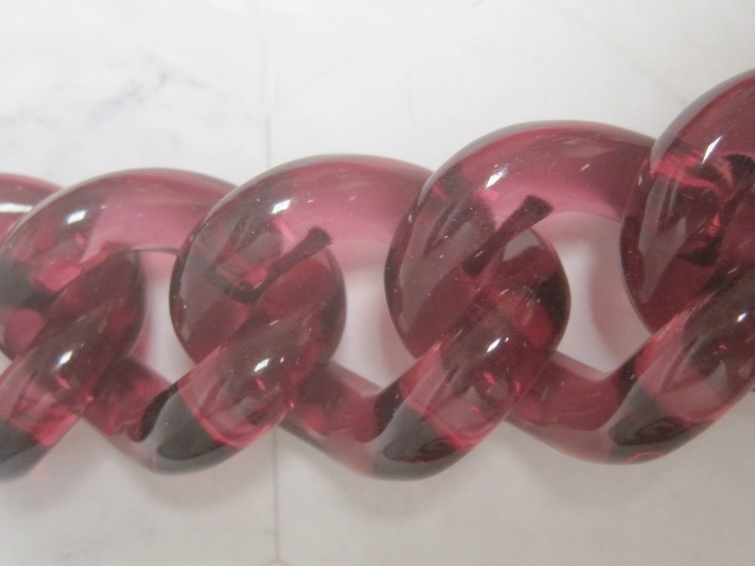 J. Crew Chunky Statement Necklace Featuring Maroon Lucite Links - 2