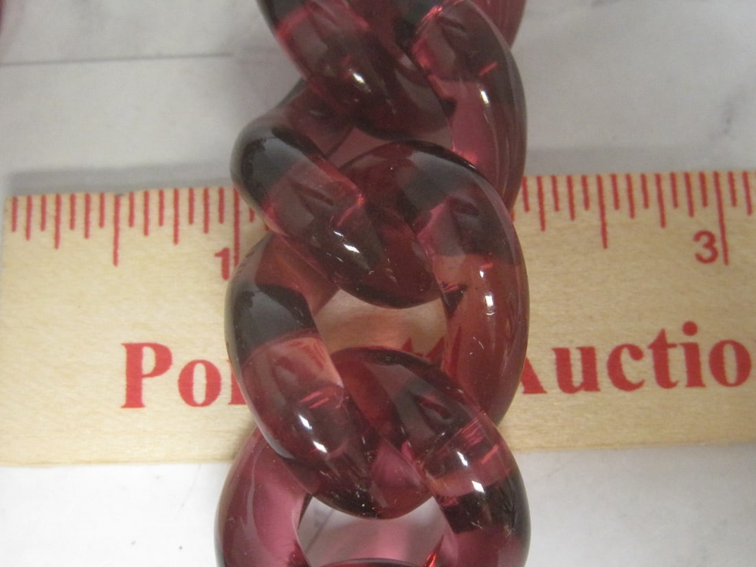 J. Crew Chunky Statement Necklace Featuring Maroon Lucite Links - 5