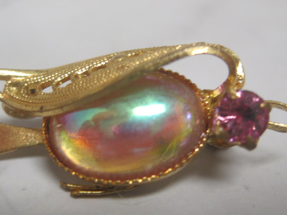 Antique Western Germany Jelly Belly Bird Brooch - 2