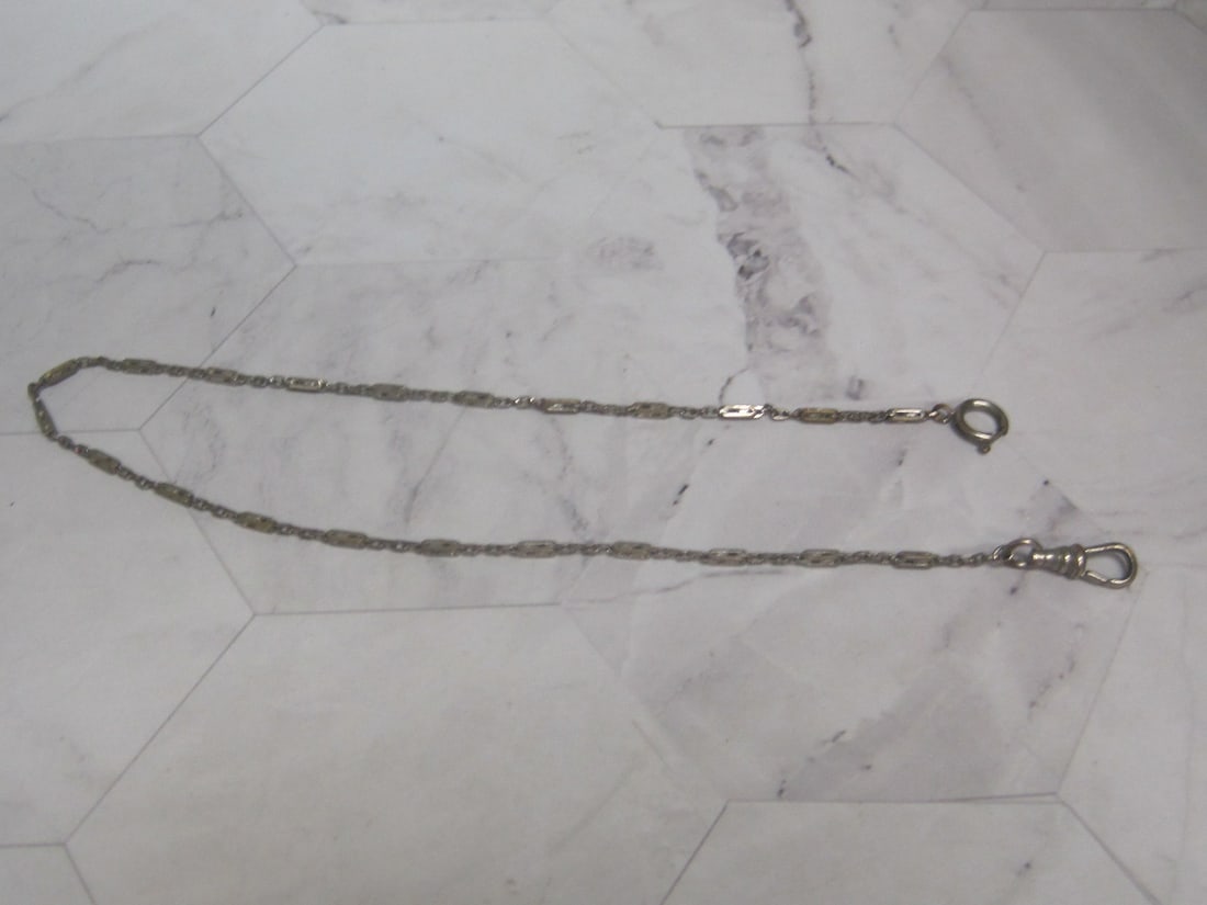 Antique "Radio" Silvertone Watch Chain: .
