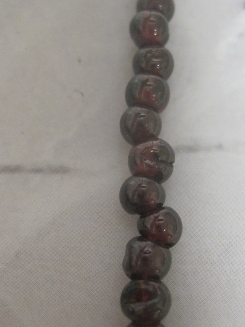 28" Garnet Bead Necklace - 2