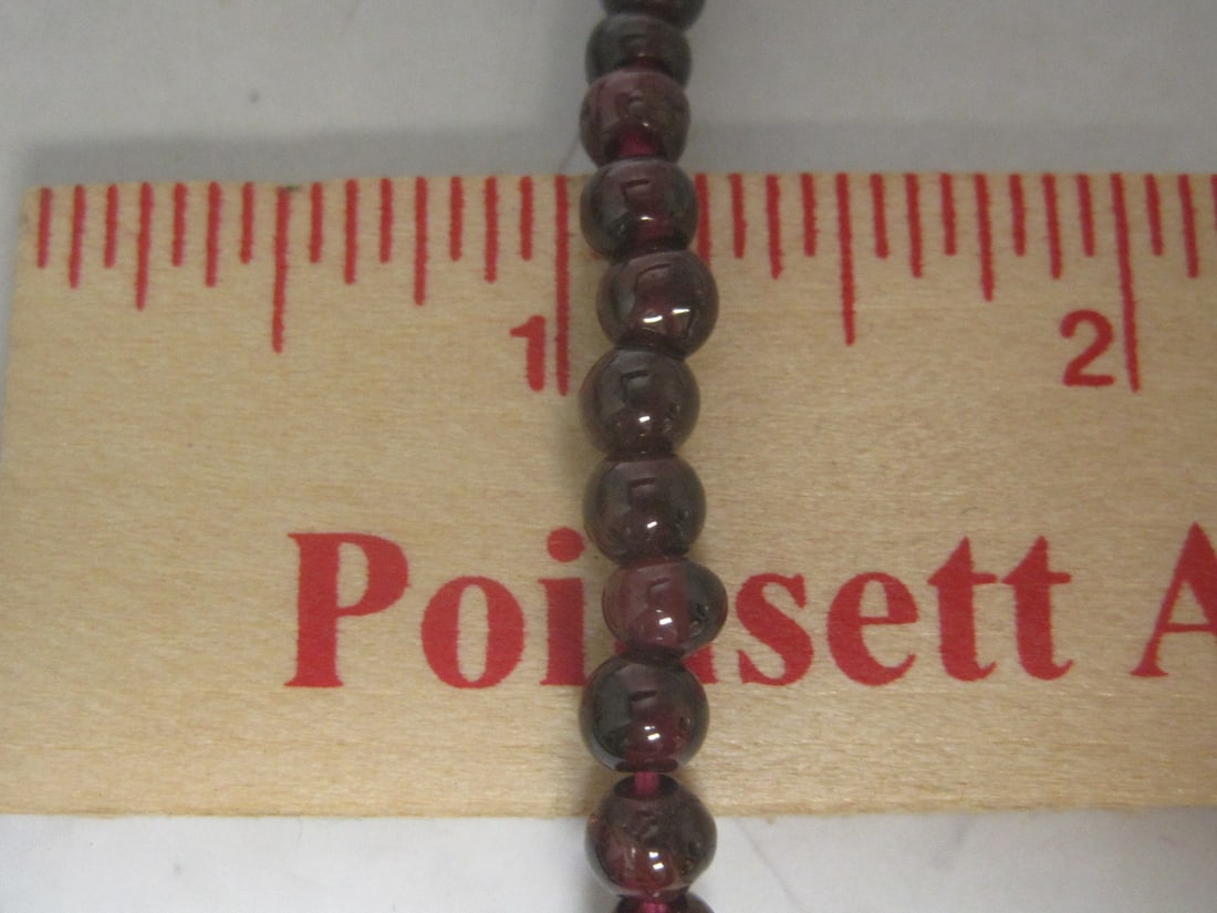 28" Garnet Bead Necklace - 4