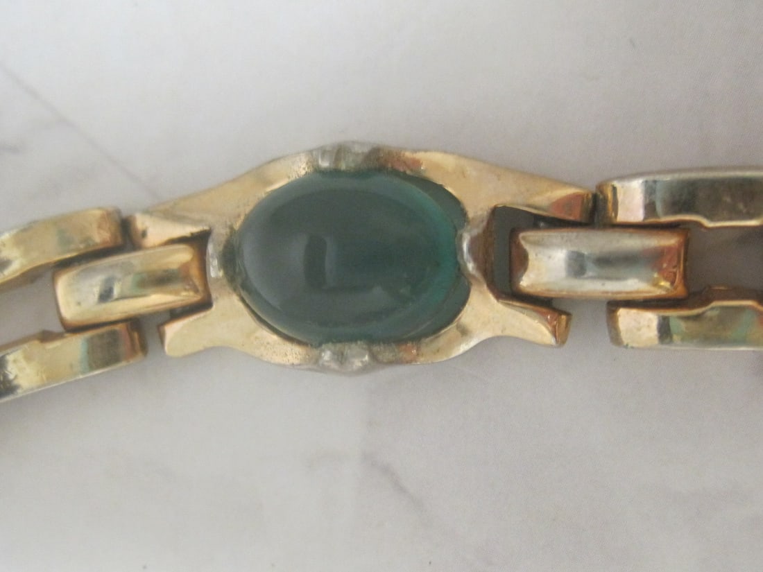 Vintage Barclay Necklace with Green Stones - 3