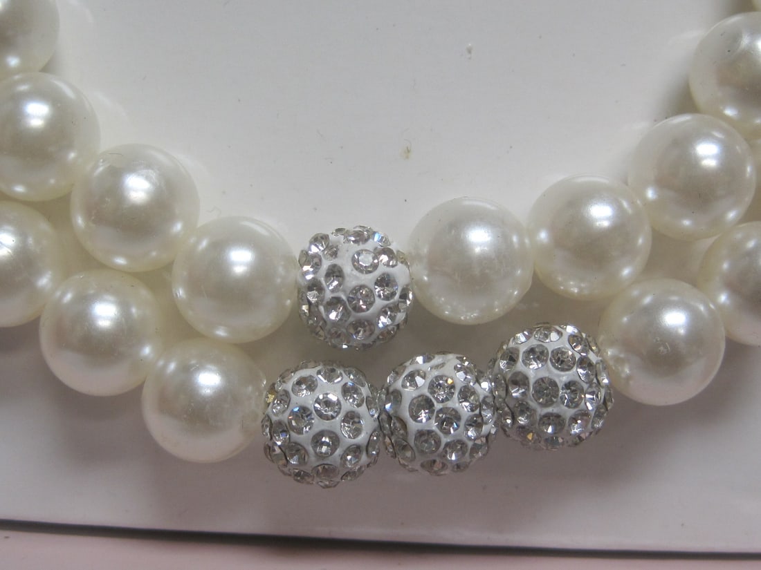 Jessica McClintock Faux Pearl Necklace & Earrings Set - 2