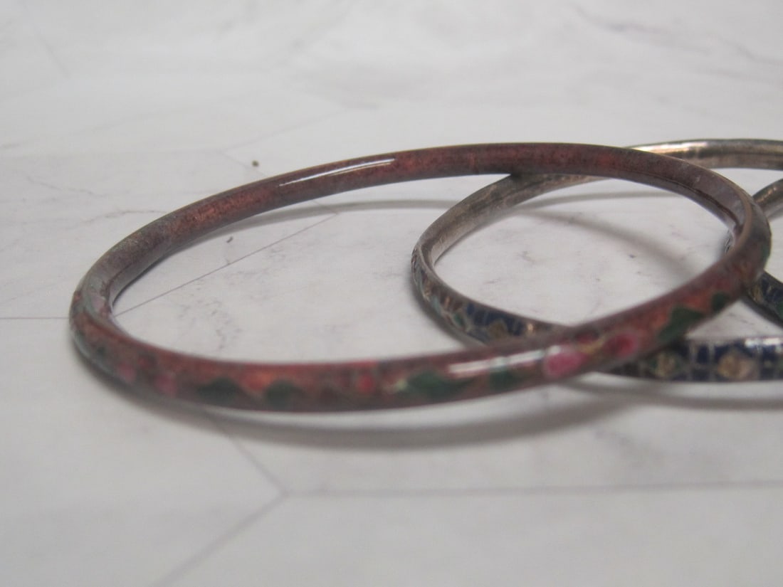 Lot of 5 Cloisonne Bangle Bracelets - 2