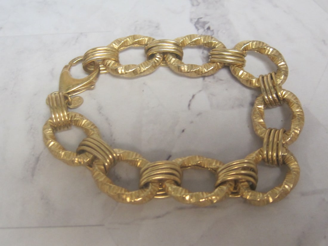 9" Sterling Silver Vermeil Link Bracelet (1 of 4)