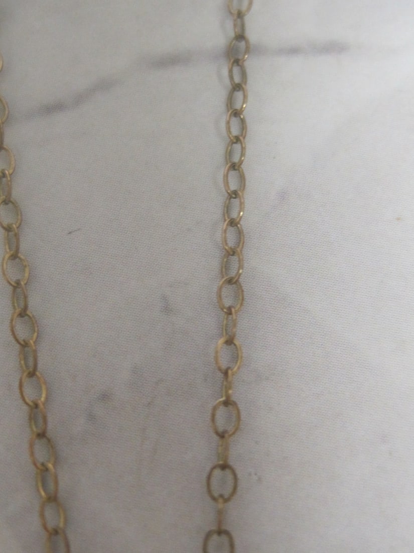 Antique 14k Gold-Filled Jade Pendant on 16" Gold-Filled Chain - 3